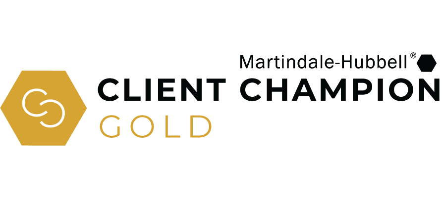 Martindale-Hubbell Client Champion Gold Award badge